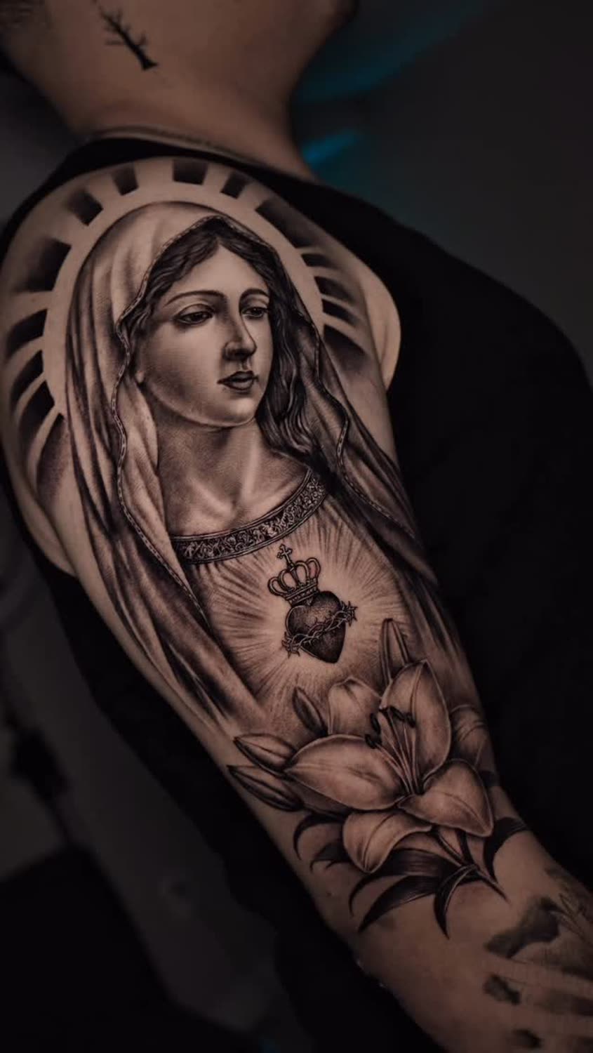 Madonna and Sacred Heart realism sleeve